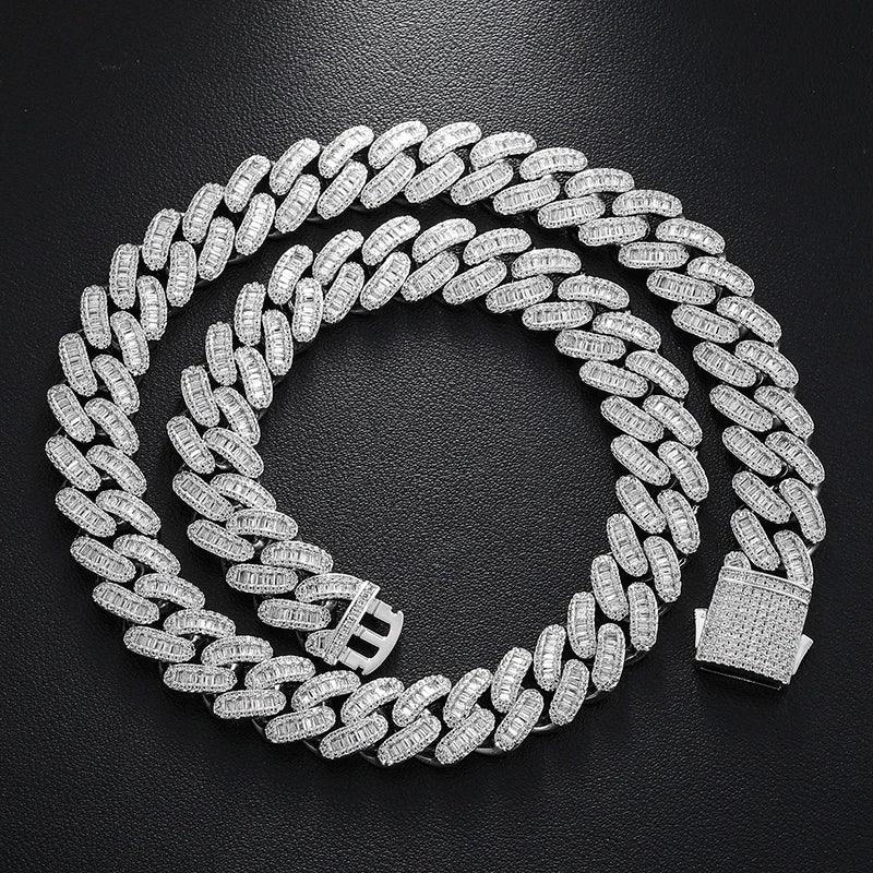 Cuban Baguette Necklace - 16mm - Ice Dazzle - UltraLux™ Moissanite - Cuban Necklace