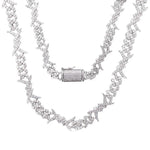 Cuban Barbed Chain Necklace - Ice Dazzle - UltraLux™ Moissanite - Cuban Necklace