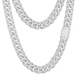 Cuban Beveled Chain Necklace - Ice Dazzle - UltraLux™ Moissanite - Cuban Necklace