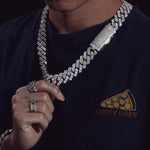 Moissanite 20mm Cuban Chain Necklace - Ice Dazzle - UltraLux™ Moissanite - Cuban Necklace