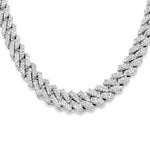 Moissanite 20mm Cuban Chain Necklace - Ice Dazzle - UltraLux™ Moissanite - Cuban Necklace