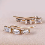 Moissanite Emerald Drop Earrings - Ice Dazzle - UltraLux™ Moissanite - Fashion Earrings