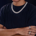 Moissanite Miami Cuban Chain Necklace - 12mm - Ice Dazzle - UltraLux™ Moissanite - Cuban Necklace