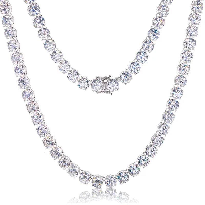 Moissanite Tennis Necklace - 10mm - Ice Dazzle - UltraLux™ Moissanite - Tennis Necklace