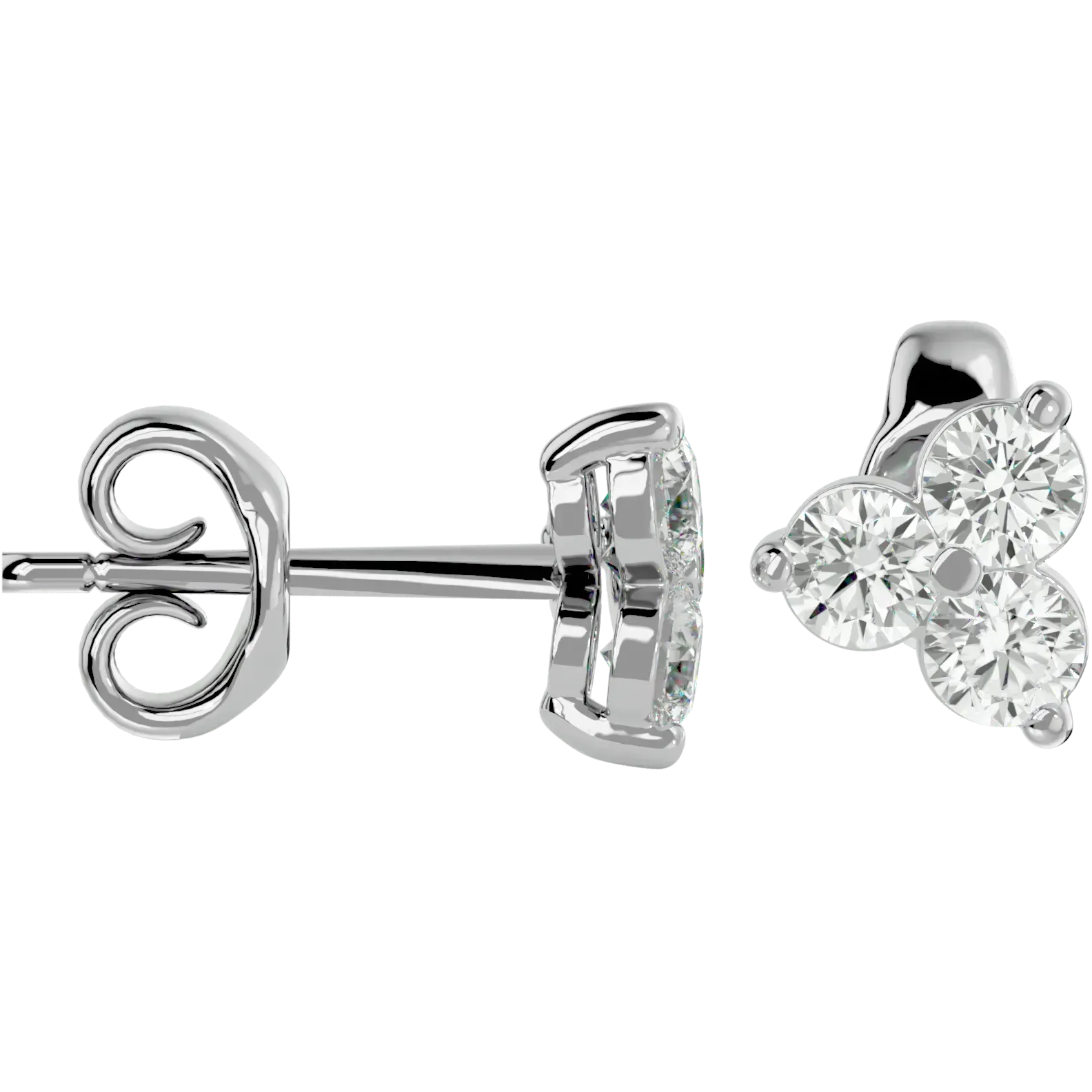 Polestar Round Stud Earrings - White Gold - Ice Dazzle - VVX™ Diamond - Solitaire Earrings