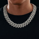 Prong Link Cuban Chain Necklace - Ice Dazzle - UltraLux™ Moissanite - Cuban Necklace