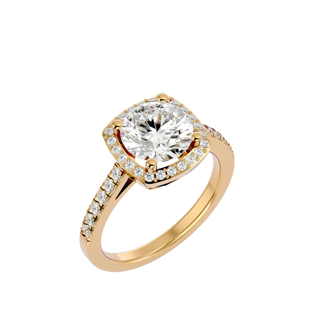  Side view of celestial engagement ring showcasing intricate star and moon details