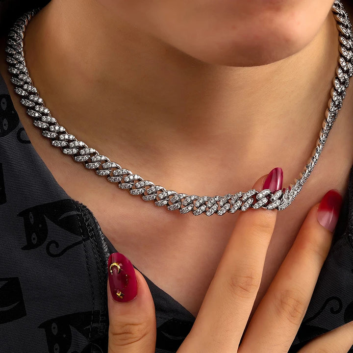 Silver Miami Cuban Chain - 8mm with luxurious polished finish and sturdy clasp design