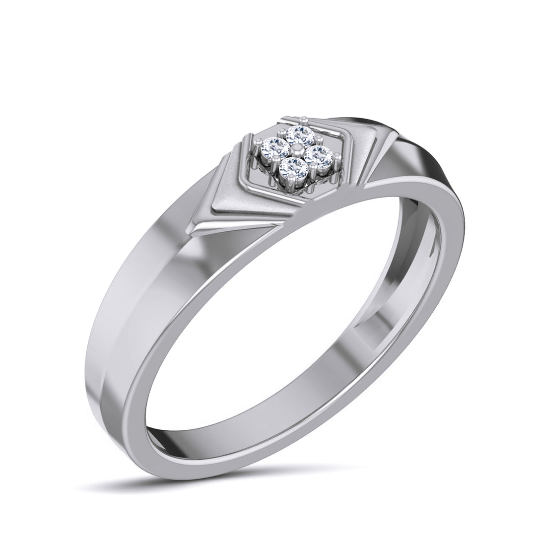 Lab Diamond Mens Ring in 14K White Gold