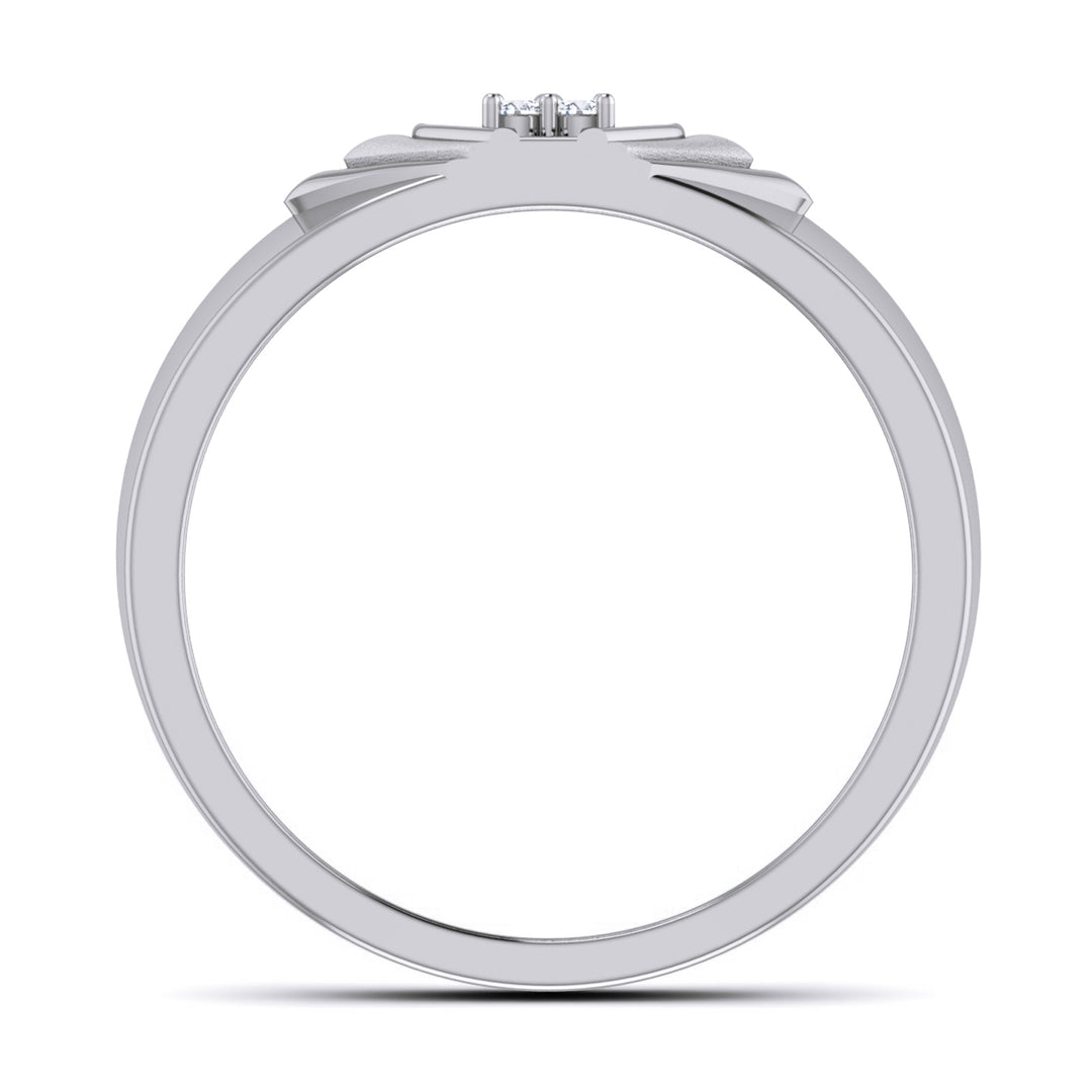 Lab Diamond Mens Ring in 14K White Gold