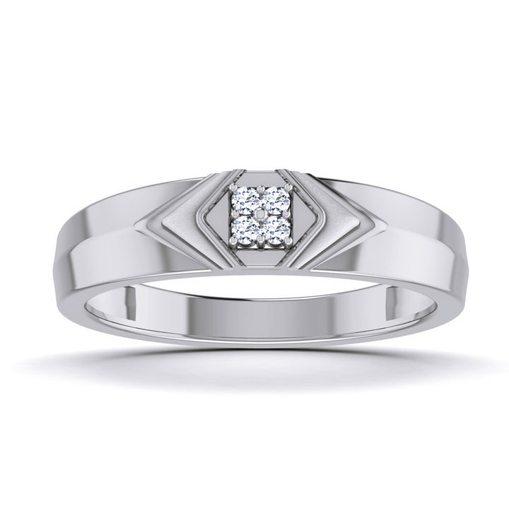 Lab Diamond Mens Ring in 14K White Gold