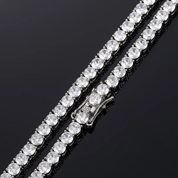  Beautiful and brilliant moissanite tennis necklace with a delicate chain