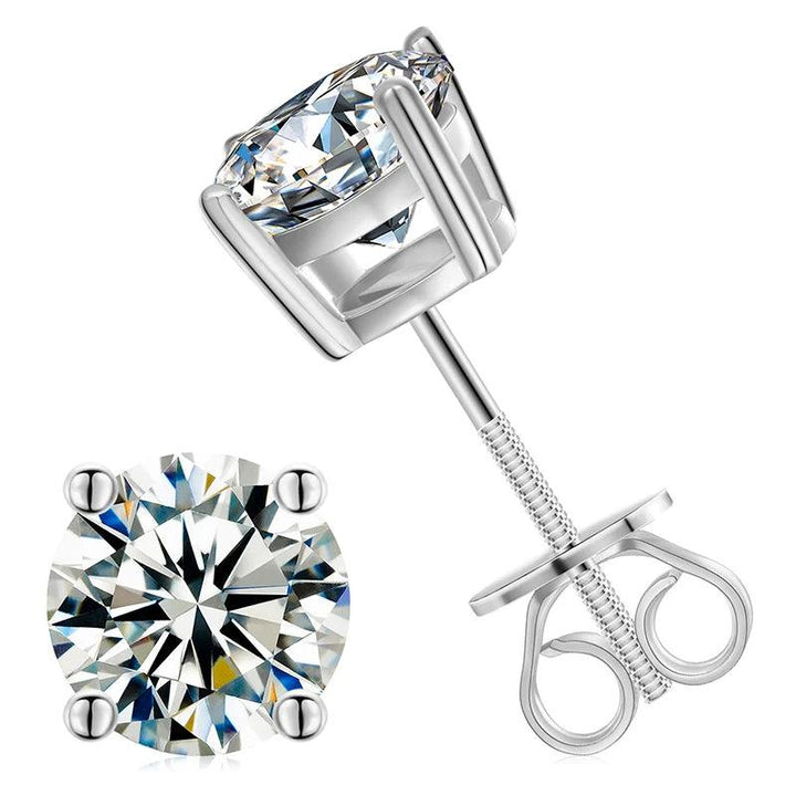 UltraLux™ Moissanite - 4 Prong Stud Earrings - Ice Dazzle