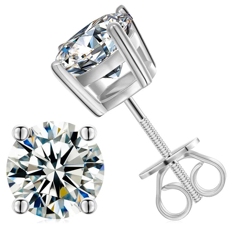 UltraLux™ Moissanite - 4 Prong Stud Earrings - Ice Dazzle