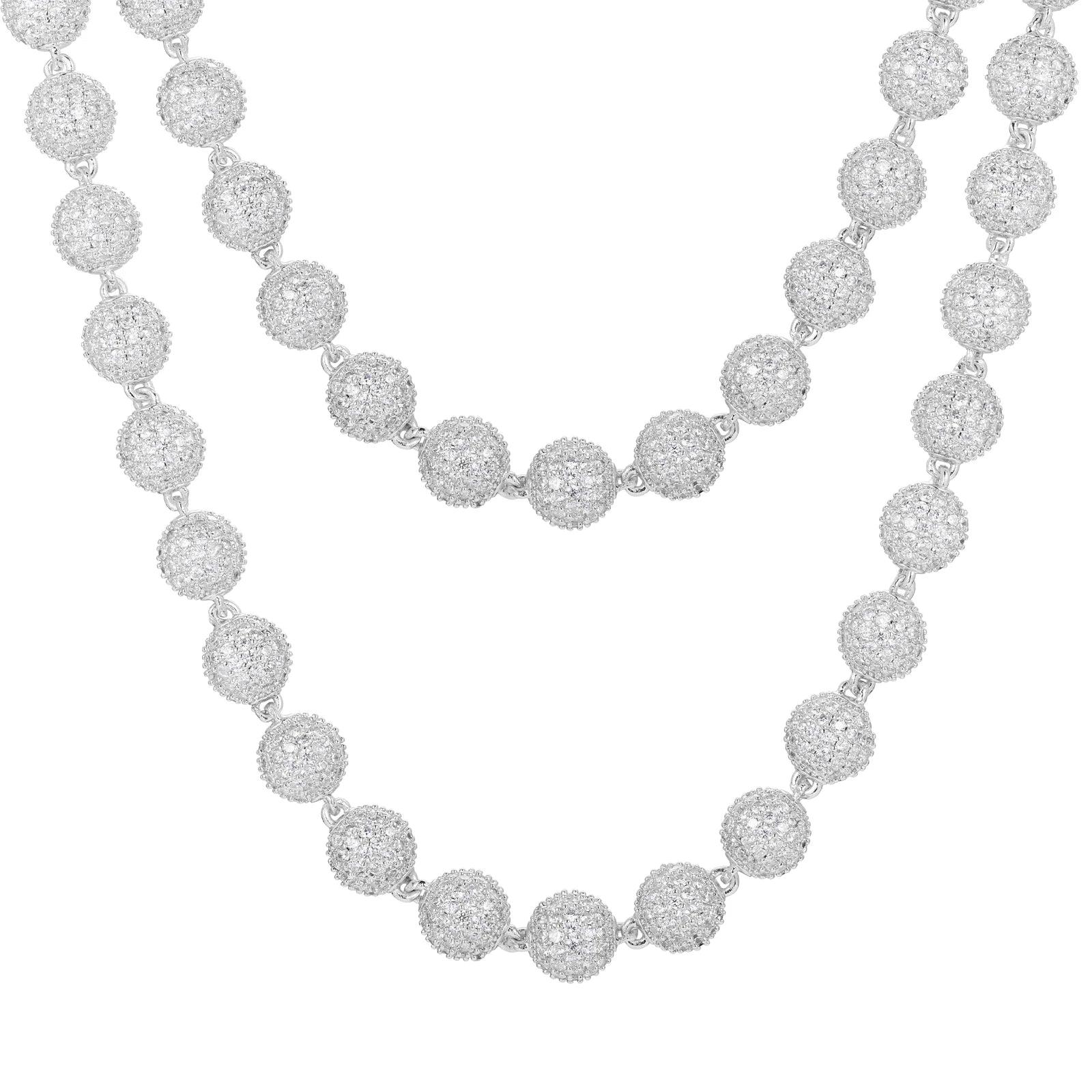 UltraLux™ Moissanite - 10mm Iced Bead Necklace - Ice Dazzle