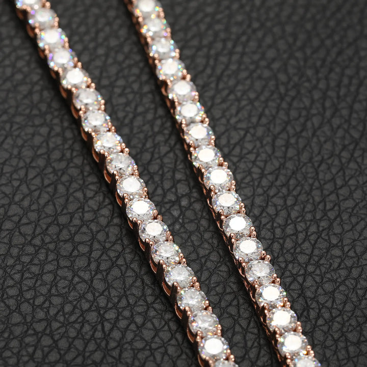 Beautiful moissanite tennis necklace showcasing brilliant and fiery gemstones