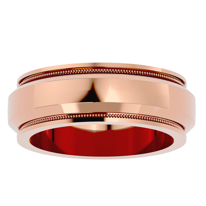 Handcrafted gold comfort-fit band with classic elegant design and texture 