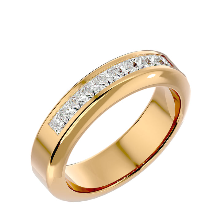 Classic Elegance Comfort-Fit Band featuring a sparkling round diamond