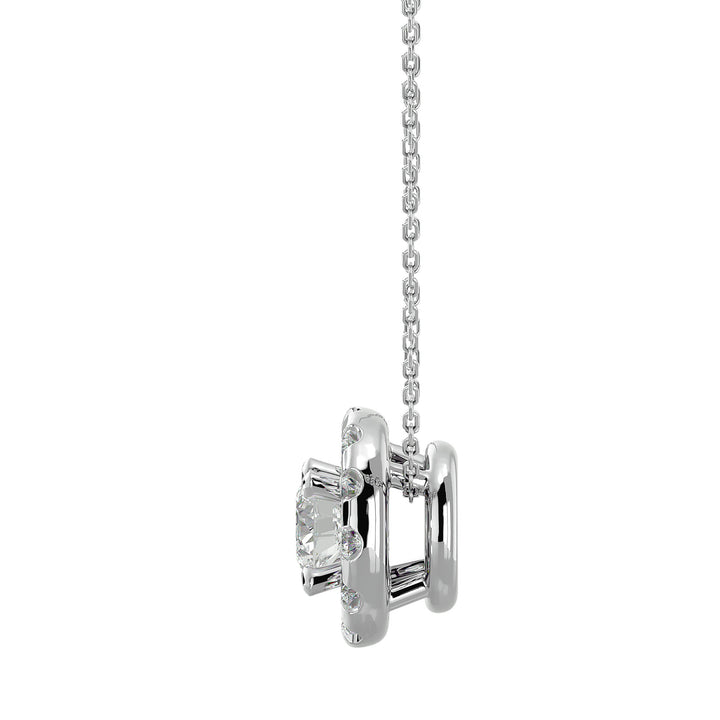 Elegant lab diamond necklace with solitaire pendant and halo setting