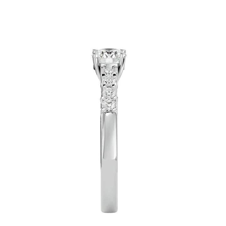 Exquisite Engagement Ring with a shimmering cushion-cut diamond and delicate pave band