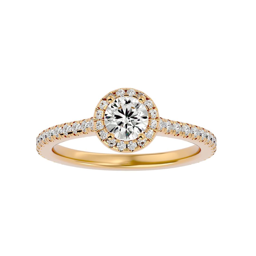 Elegant Eternal Halo Engagement Ring with Sparkling Diamond Accents