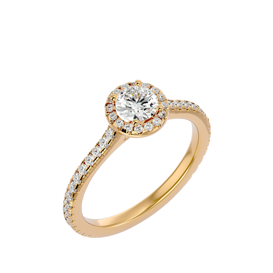 Exquisite vintage-inspired Eternal Halo Engagement Ring with intricate filigree design