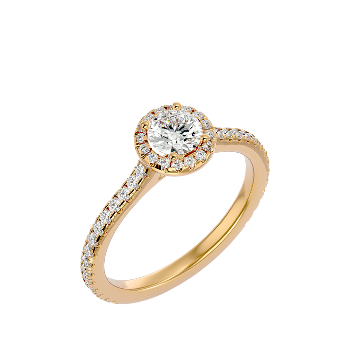 Exquisite vintage-inspired Eternal Halo Engagement Ring with intricate filigree design