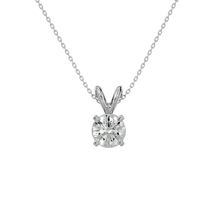 Shimmering diamond pendant necklace with solitaire setting on delicate chain