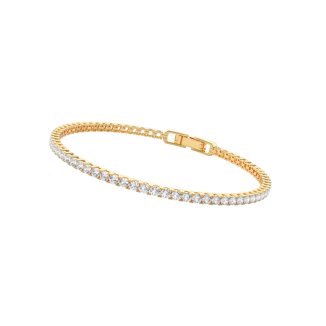 Shimmering lab-grown diamond tennis bracelet with adjustable clasp closure