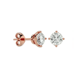 Altair Round Stud Earrings - Rose Gold - Ice Dazzle - VVX™ Diamond - Solitaire Earrings