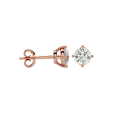 Altair Round Stud Earrings - Rose Gold - Ice Dazzle - VVX™ Diamond - Solitaire Earrings