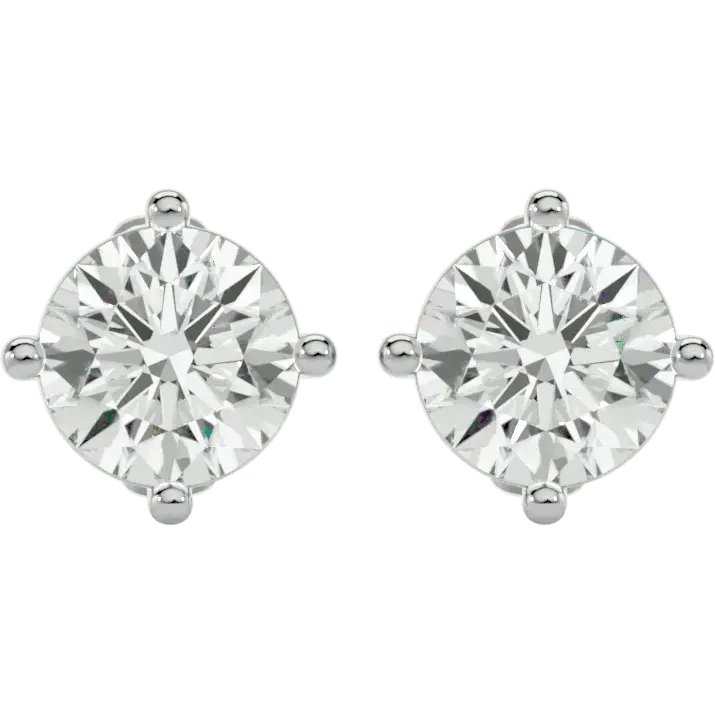 Altair Round Stud Earrings - White Gold - Ice Dazzle - VVX™ Diamond - Solitaire Earrings