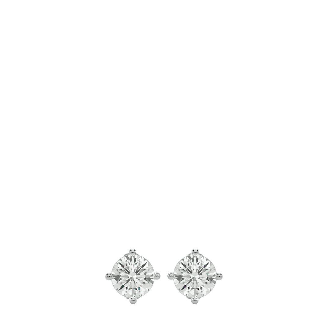 Altair Round Stud Earrings - White Gold - Ice Dazzle - VVX™ Diamond - Solitaire Earrings