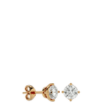 Altair Round Stud Earrings - Yellow Gold - Ice Dazzle - VVX™ Diamond - Solitaire Earrings