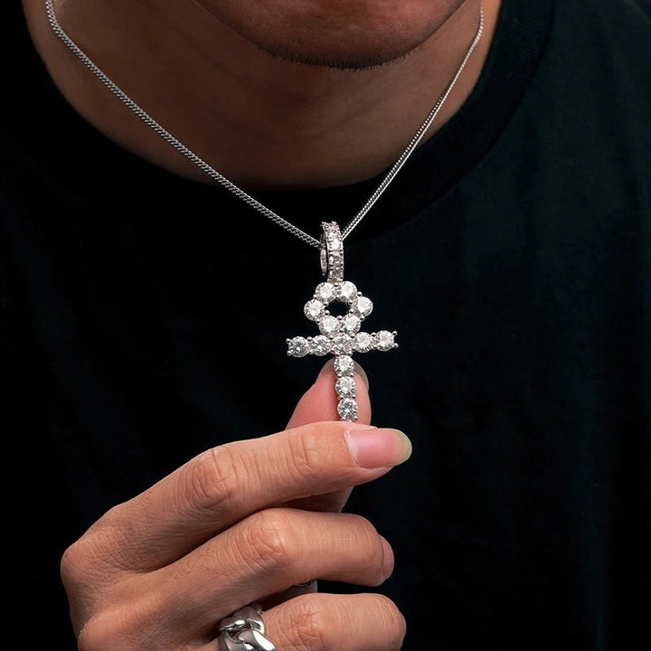 Ankh Cross Moissanite Pendant - Ice Dazzle - UltraLux™ Moissanite - Pendant