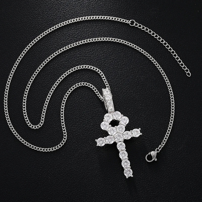 Ankh Cross Moissanite Pendant - Ice Dazzle - UltraLux™ Moissanite - Pendant