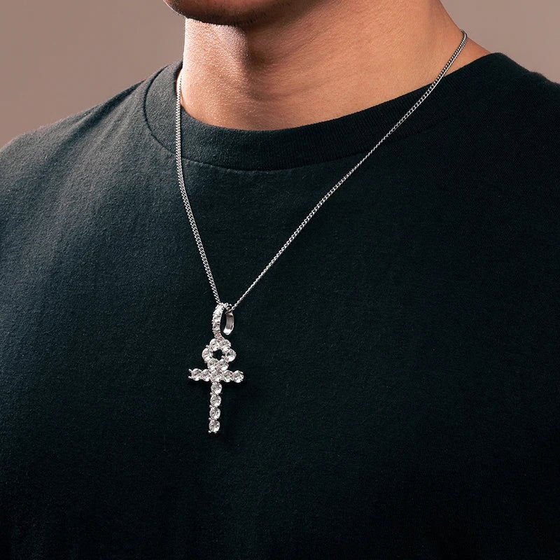 Ankh Cross Moissanite Pendant - Ice Dazzle - UltraLux™ Moissanite - Pendant