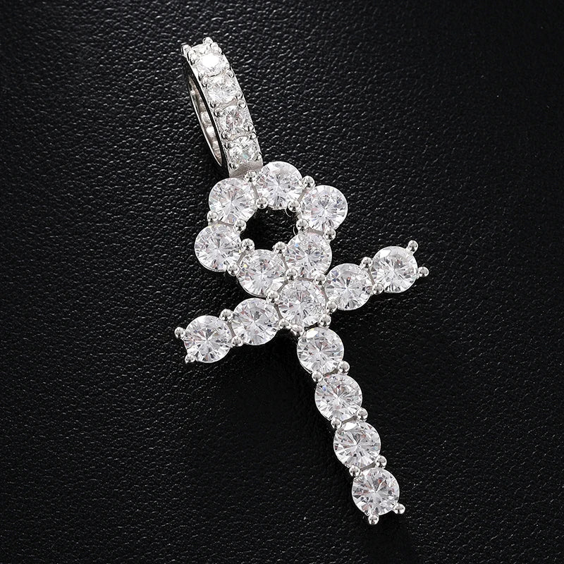 Ankh Cross Moissanite Pendant - Ice Dazzle - UltraLux™ Moissanite - Pendant