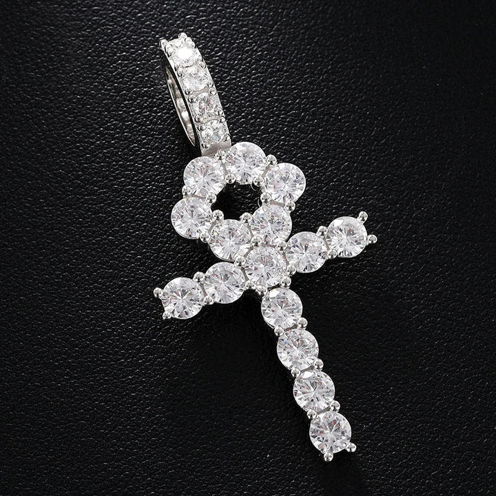 Ankh Cross Moissanite Pendant - Ice Dazzle - UltraLux™ Moissanite - Pendant