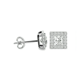 Capella Princess Stud Earrings - White Gold - Ice Dazzle - VVX™ Diamond - Solitaire Earrings