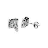 Capella Princess Stud Earrings - White Gold - Ice Dazzle - VVX™ Diamond - Solitaire Earrings