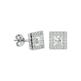 Capella Princess Stud Earrings - White Gold - Ice Dazzle - VVX™ Diamond - Solitaire Earrings