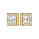 Capella Princess Stud Earrings - Yellow Gold - Ice Dazzle - VVX™ Diamond - Solitaire Earrings