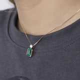 Columbian Emerald Pendant - Ice Dazzle - VVX™ Lab Diamond - Fashion Pendant