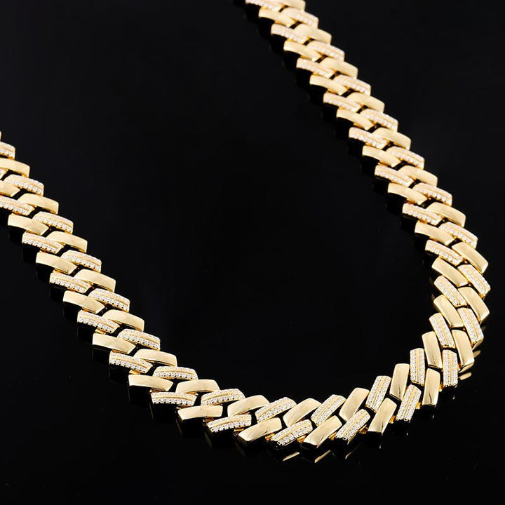 Cuban Accenture Link Necklace - Ice Dazzle - UltraLux™ Moissanite - Cuban Necklace