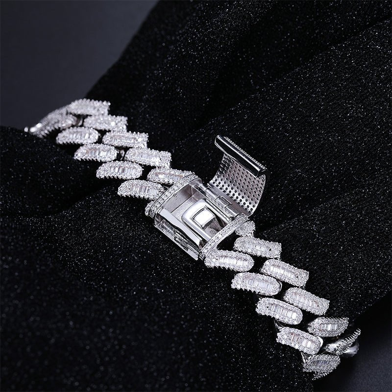 Cuban Baguette Bracelet - Ice Dazzle - UltraLux™ Moissanite - Cuban Bracelet