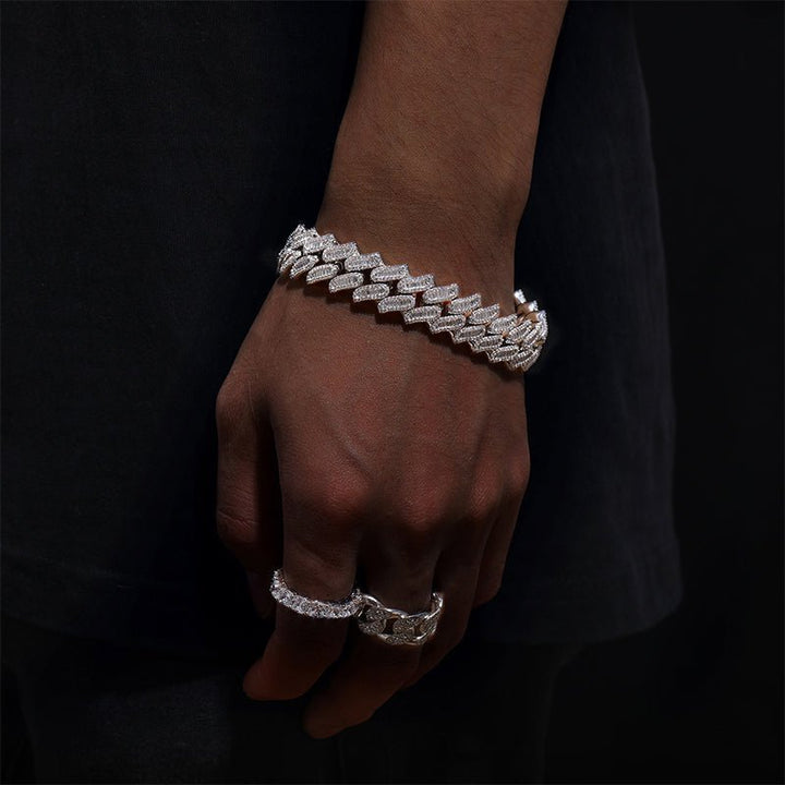 Cuban Baguette Bracelet - Ice Dazzle - UltraLux™ Moissanite - Cuban Bracelet