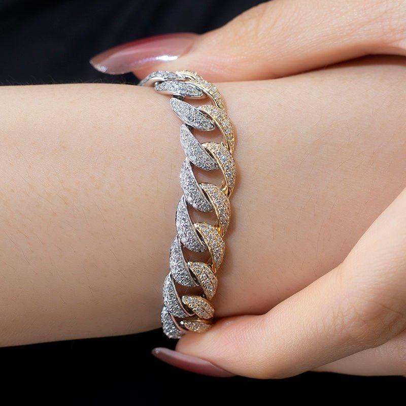 Cuban Duo - Tone Bracelet - Ice Dazzle - VVX™ Lab Diamond - Cuban Bracelet