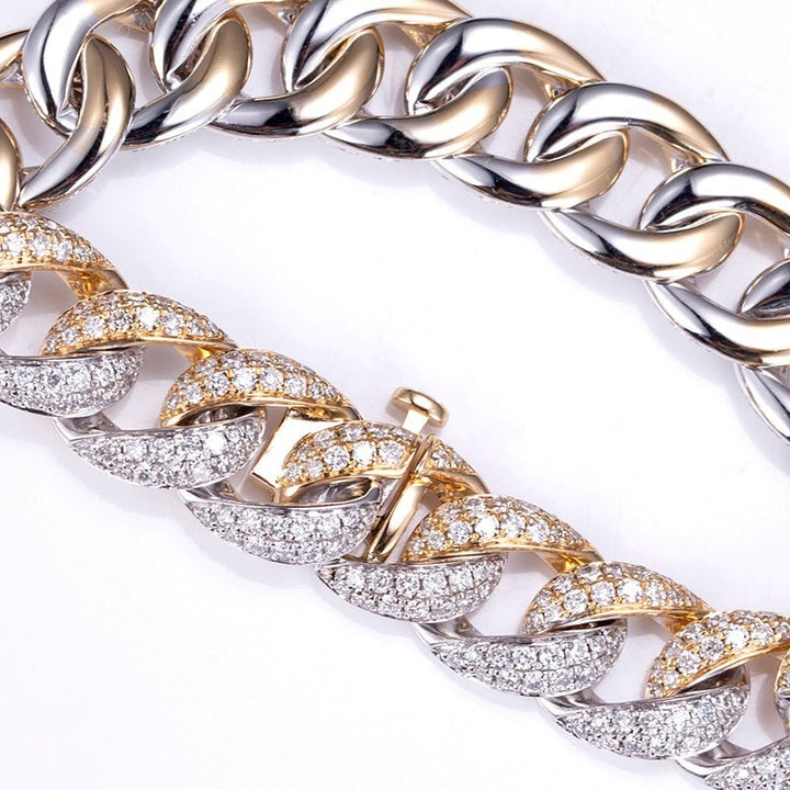 Cuban Duo - Tone Bracelet - Ice Dazzle - VVX™ Lab Diamond - Cuban Bracelet