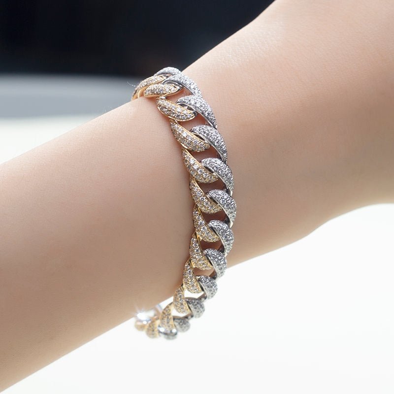 Cuban Duo - Tone Bracelet - Ice Dazzle - VVX™ Lab Diamond - Cuban Bracelet